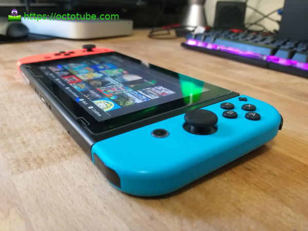 Nintendo Switch at an angle